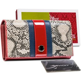    Dámska kožená peňaženka Peterson PTN ST-411 SNAKE červená 17,5 x 9,5 x 3 cm