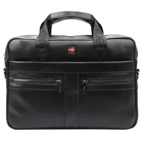    Nordee S134 S čierna pánska kožená aktovka, notebook 15,6" 38 x 27 x 9 cm