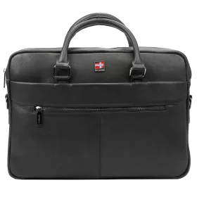    Nordee S133 čierna pánska kožená aktovka, notebook 15,6" 38 x 27,5 x 9 cm