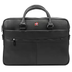    Nordee S133 čierna pánska kožená aktovka, notebook 15,6" 38 x 27,5 x 9 cm