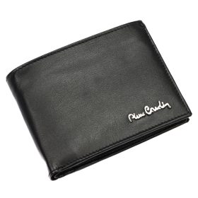    Pierre Cardin TILAK56 8806 BP čierna pánska kožená peňaženka 12 x 9,5 x 2,5 cm