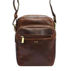    Pánska kožená bočná taška Peterson PTN TB-011-COM, taška cez rameno 18x23x8,5 cm