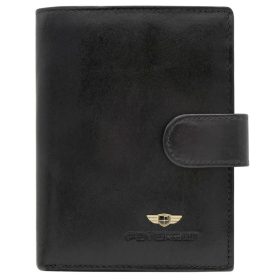  Pánska kožená peňaženka Peterson PTN N4L-VT čierna