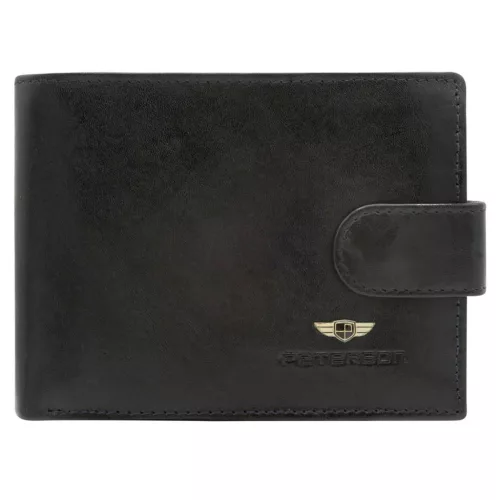  Pánska kožená peňaženka Peterson PTN N61L-VT čierna