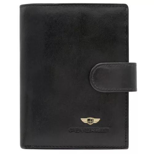  Pánska kožená peňaženka Peterson PTN N104L-VT čierna