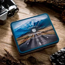  Pánska kožená peňaženka Peterson PTN N104L-VT čierna