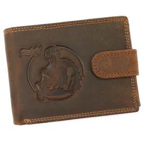    Divoká L895-001 znamenie Vodnár vzorovaný horoskop kožená peňaženka 12,8 x 9,5 x 2,8 cm
