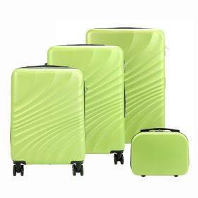    Gregorio limetkovo zelená ABS 4-dielna súprava tvrdostenných kufrov s kozmetickou taštičkou 30/55/65/75 cm