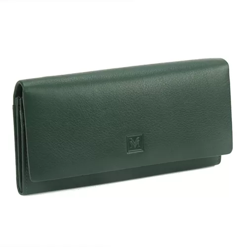  Dámska peňaženka VerMari VER LW-04 z hovädzej kože v zelenej farbe 18,5 x 10 x 3 cm