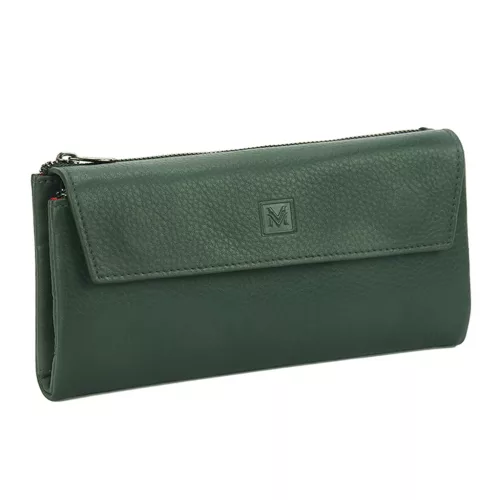  Dámska peňaženka VerMari VER LW-06 z hovädzej kože v zelenej farbe 18,5 x 10 x 3 cm
