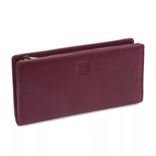  Dámska peňaženka VerMari VER LW-02 z hovädzej kože v bordovej farbe 19 x 10 x 2,5 cm