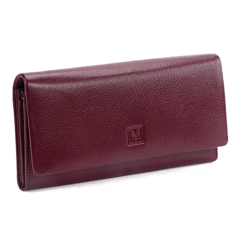  Dámska peňaženka VerMari VER LW-04 z hovädzej kože v bordovej farbe 18,5 x 10 x 3 cm