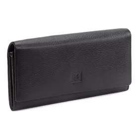    Dámska peňaženka VerMari VER LW-04 z hovädzej kože v čiernej farbe 18,5 x 10 x 3 cm