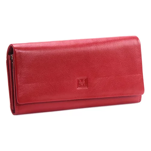  Dámska peňaženka VerMari VER LW-04 z hovädzej kože v červenej farbe 18,5 x 10 x 3 cm