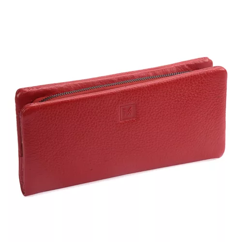  Dámska peňaženka VerMari VER LW-05 z hovädzej kože v červenej farbe 19,5 x 9,5 x 3 cm