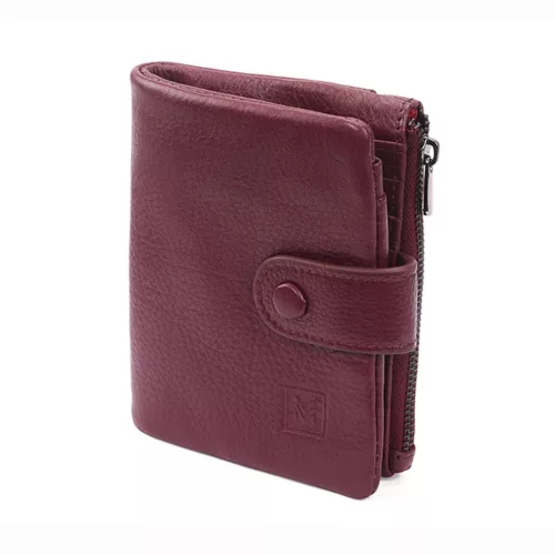  Dámska peňaženka VerMari VER LW-07 z hovädzej kože v bordovej farbe 10 x 12 x 3 cm