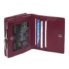  Dámska peňaženka VerMari VER LW-08 z hovädzej kože v bordovej farbe 11 x 9,5 x 3 cm
