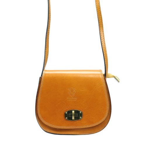  Dámska kožená crossbody kabelka Gregorio 117 okrovej farby 20 x 16 x 6,5 cm
