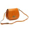  Dámska kožená crossbody kabelka Gregorio 117 okrovej farby 20 x 16 x 6,5 cm