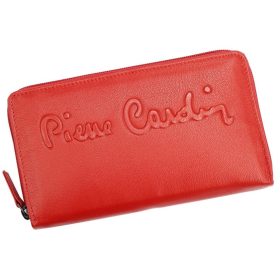    Pierre Cardin červená, dámska kožená peňaženka 19 × 11 cm