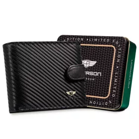    Peterson PTN 304Z-CA čierna pánska peňaženka z hovädzej kože 12 x 9,5 x 3 cm