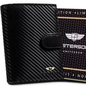    Peterson PTN 339Z-CA čierna pánska peňaženka z hovädzej kože 12,5 x 10 x 3 cm