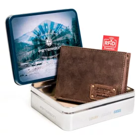    Peterson PTN 304G HUNTER hnedá pánska kožená peňaženka 12 x 9,5 x 2,5 cm