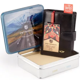    Pánska kožená peňaženka Peterson PTN 348Z 2-1-1 čierna 9,5 x 12,5 x 2,5 cm