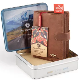    Peterson PTN 317Z 2-1-4 HUNTER hnedá pánska peňaženka z hovädzej kože 10 x 12,5 x 2,5 cm