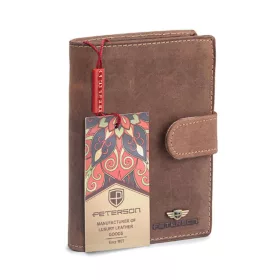    Peterson PTN 317Z 2-1-4 HUNTER hnedá pánska peňaženka z hovädzej kože 10 x 12,5 x 2,5 cm