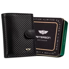    Peterson PTN 348Z-CA čierna pánska kožená peňaženka 10 x 13 x 3 cm