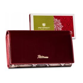    Dámska lakovaná peňaženka Peterson tmavočerveno-krokotlač RFID 17,5×9,5 cm