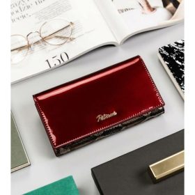    Dámska lakovaná peňaženka Peterson tmavočerveno-krokotlač RFID 17,5×9,5 cm