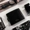  Pánska kožená peňaženka Peterson PTN N01L-VT s RFID čipom, čierna, 12 x 10 x 2,5 cm