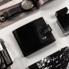  Pánska kožená peňaženka Peterson PTN N01L-VT s RFID čipom, čierna, 12 x 10 x 2,5 cm