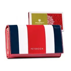   Peterson PTN PL-466 MULTI červená dámska peňaženka z hovädzej kože 15,5 x 9 x 3 cm