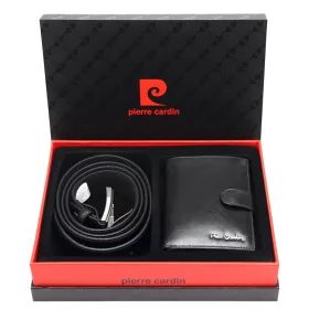   Pierre Cardin ZG-115 čierna pánska kožená darčeková sada 25,5 x 6 x 19 cm