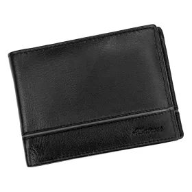    Pánska peňaženka Albatross E-58L z čiernej hovädzej kože 12,5 x 9,5 x 2,5 cm