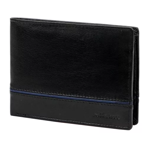  Pánska peňaženka Albatross GN MW12 čierna z hovädzej kože 12,5 x 9,5 x 2,5 cm
