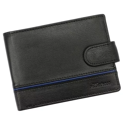  Pánska kožená peňaženka Albatross GN MW86Z čierno-modrá 13 x 10 x 3 cm