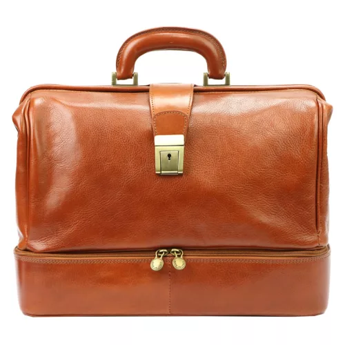 Aktovka z hovädzej kože Florence MD-2 hnedá 38 x 28 x 18 cm