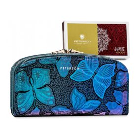    Peterson PTN 42123-ONBF modrá dámska kožená peňaženka 18,5 x 10 x 3,5 cm
