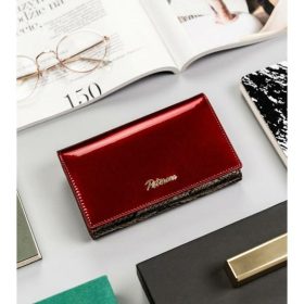    Dámska lakovaná peňaženka Peterson tmavočerveno-krokotlač RFID 15,5×9 cm