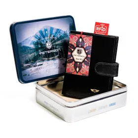    Peterson PTN 333ZA čierna pánska kožená peňaženka 10 x 13 x 2,5 cm