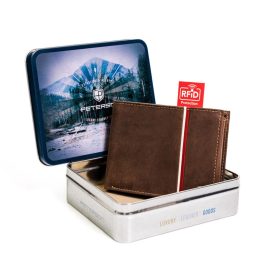   Peterson PTN 304P-01 HUNTER hnedá pánska kožená peňaženka 12 x 9 x 2,5 cm