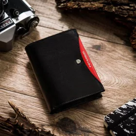    Peterson PTN 348.01 čierno-červená pánska kožená peňaženka 10 x 13 x 2 cm
