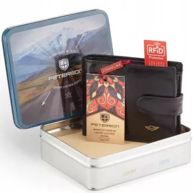    Peterson PTN 380Z 2-1-1 čierna pánska kožená peňaženka 12 x 9,5 x 2,5 cm