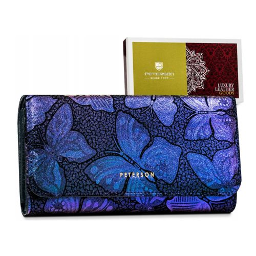  Peterson PTN 421077-ONBF modrá dámska peňaženka z hovädzej kože 19 x 10,5 x 4 cm
