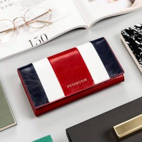    Peterson PTN PL-411 MULTI červená dámska kožená peňaženka 17,5 x 9,5 x 3 cm