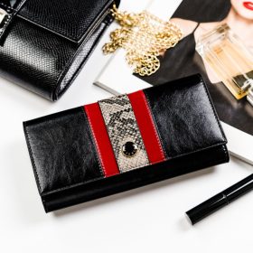    Peterson PTN ST-467 čierna dámska kožená peňaženka 18,5 x 9,5 x 3 cm